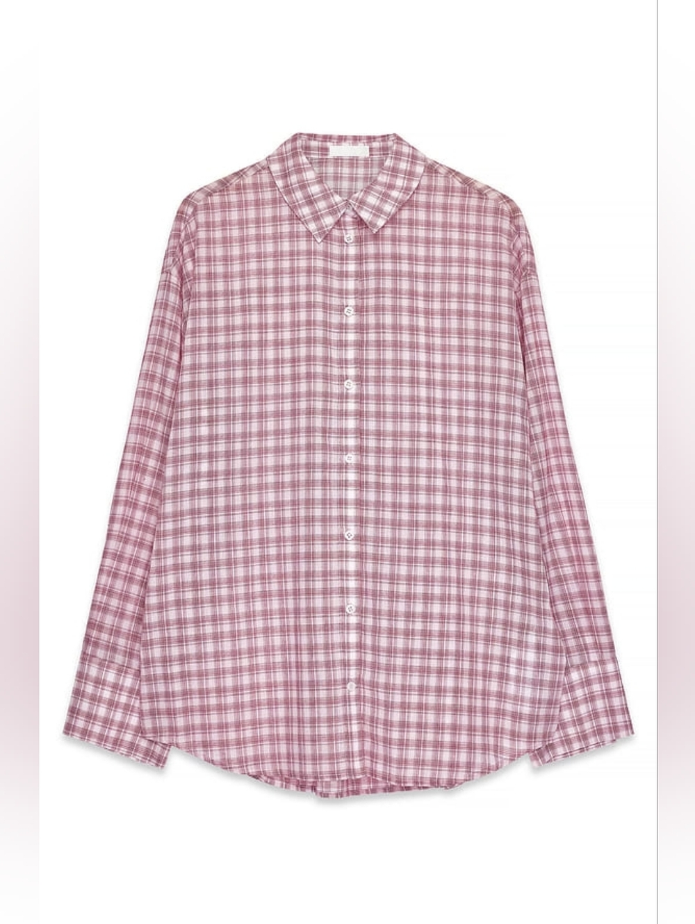 Checked Sheer Shirt In Pink Size EU34/Small